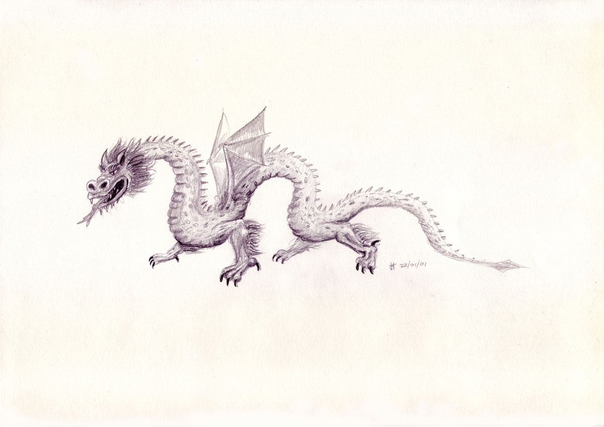 Drawing of a chinese style dragon