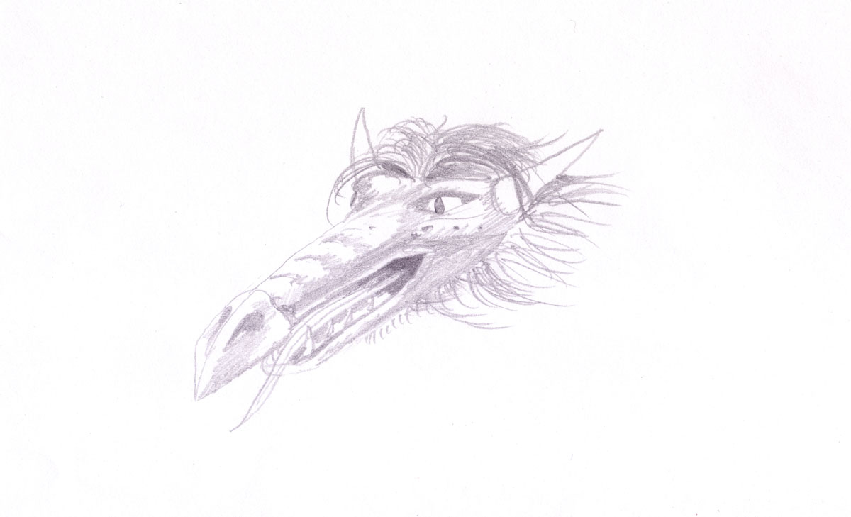 Drawing of a dragons head