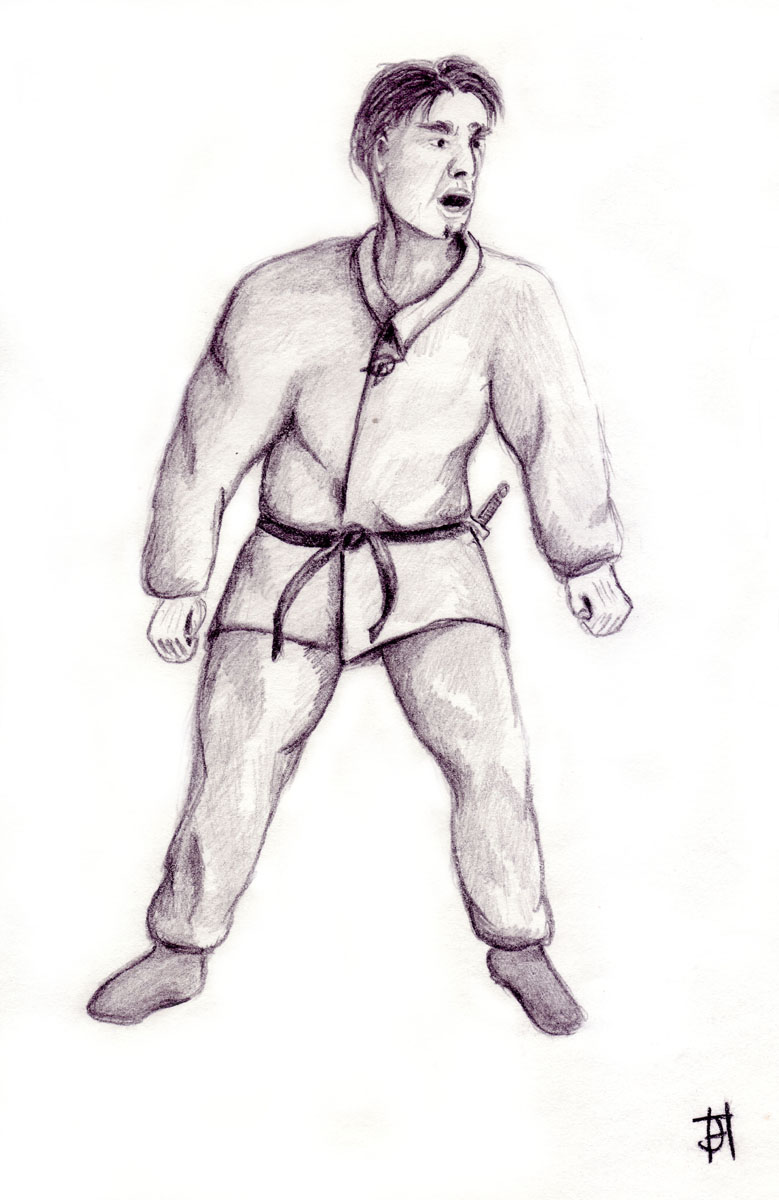 Drawing of a martial artist