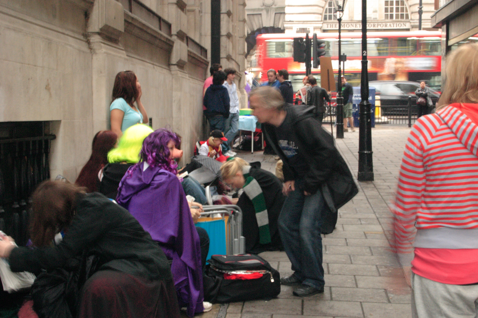 People queueing up for the Harry Potter book launch in London.