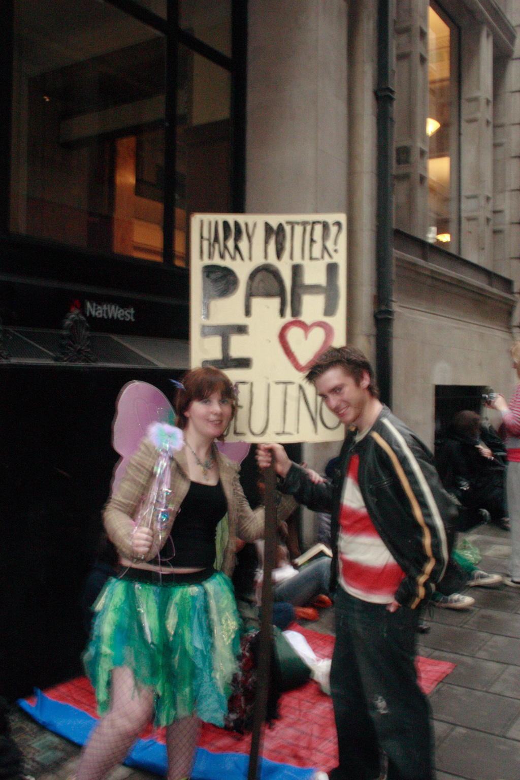 People queueing up for the Harry Potter book launch in London.