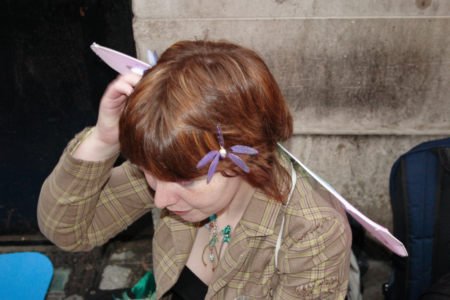 One of the many people queueing up for the Harry Potter book launch in London.