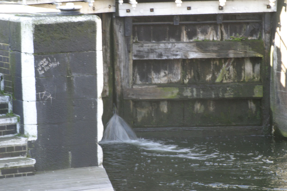 Lock gates on Grand Union Canal in Camden