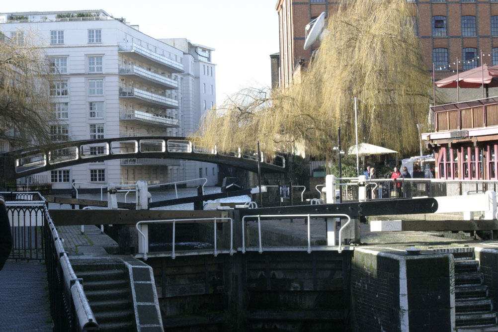 Lock Gates on Grand Union Canal in Camden