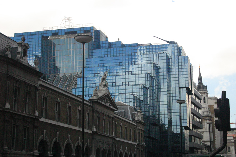 Office buildings near to monument on Lower Thames Street.