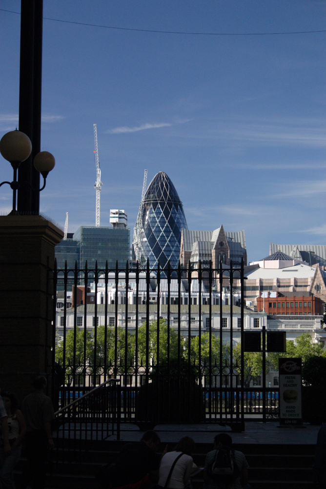 Swiss Re Tower and the rest of the City from the Hays Galleria