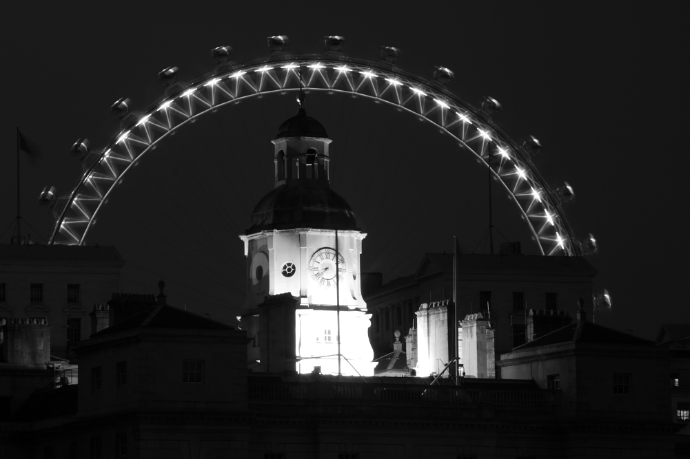 London Eye Halo in Black and White