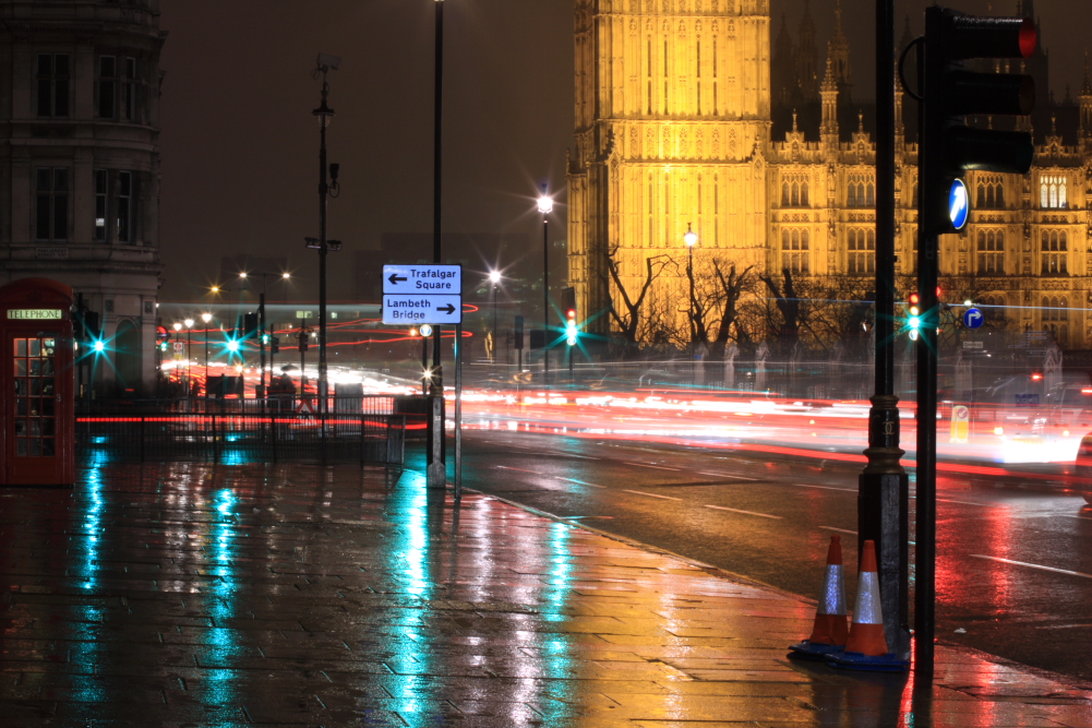 Rush hour traffic in Parliament Square