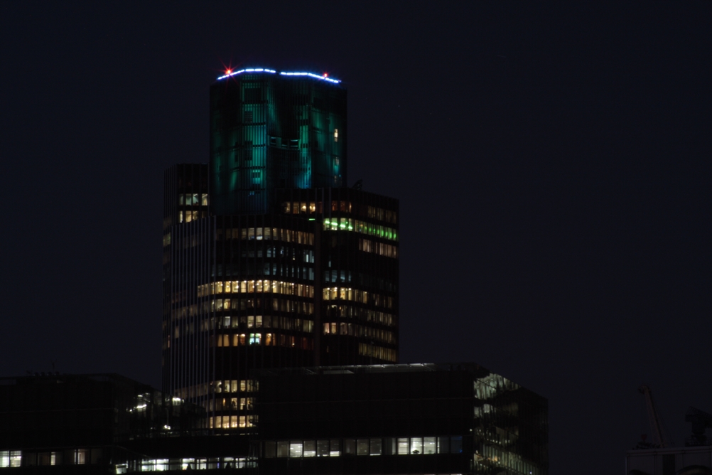 The city of London from sunset until night